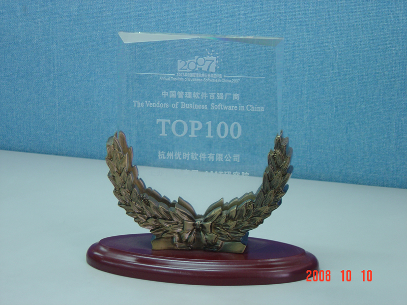 2007年中國管理軟件百強(qiáng)廠商獎(jiǎng)牌